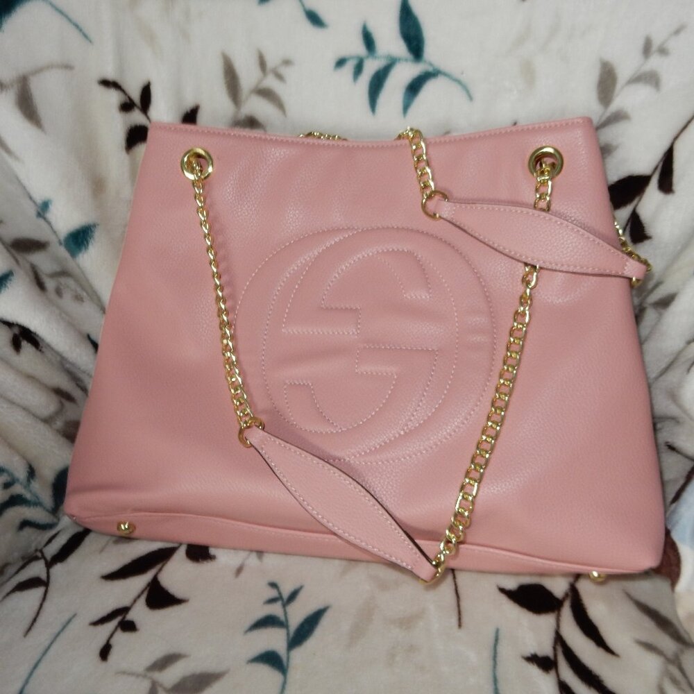 Women's Pink Chain-Handle Hobo Bag - Designer Style